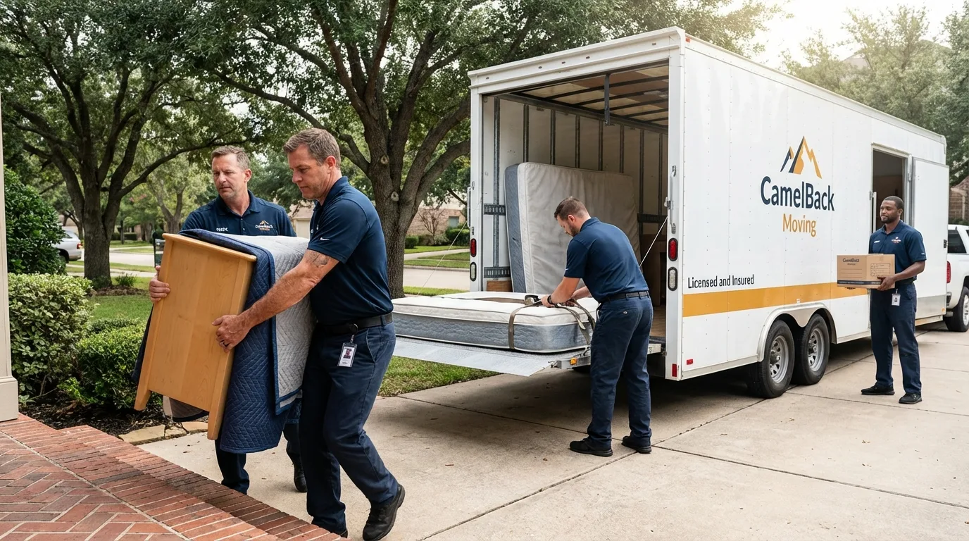 Crew loading residential truck for cross-state move from West Valley City, UT