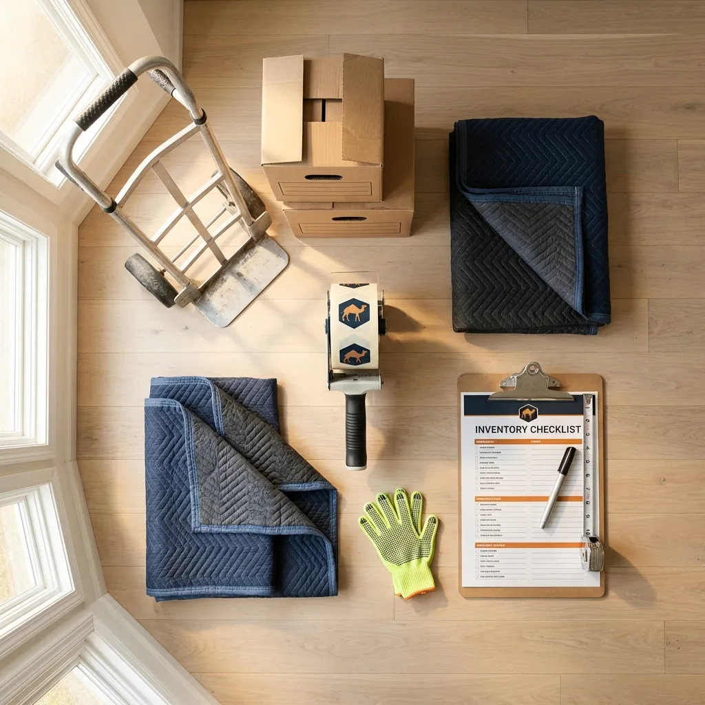 Professional moving supplies and packing materials layout for West Valley City residential relocations